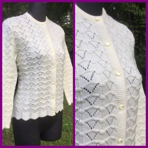 Vtg Venetian Knit Cardigan, sz S